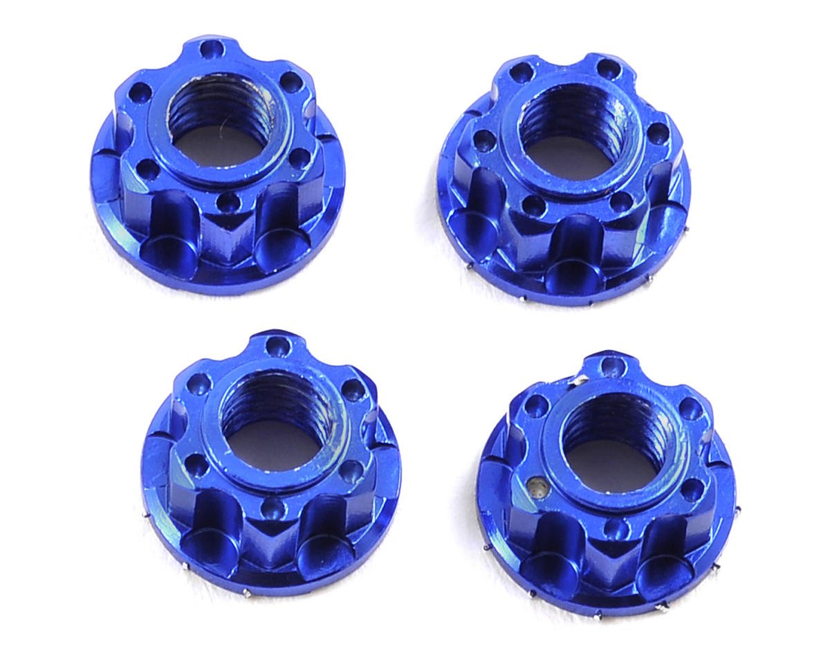Yeah Racing 4mm Aluminum Serrated Wheel Lock Nut (4) (Assorted Colors)