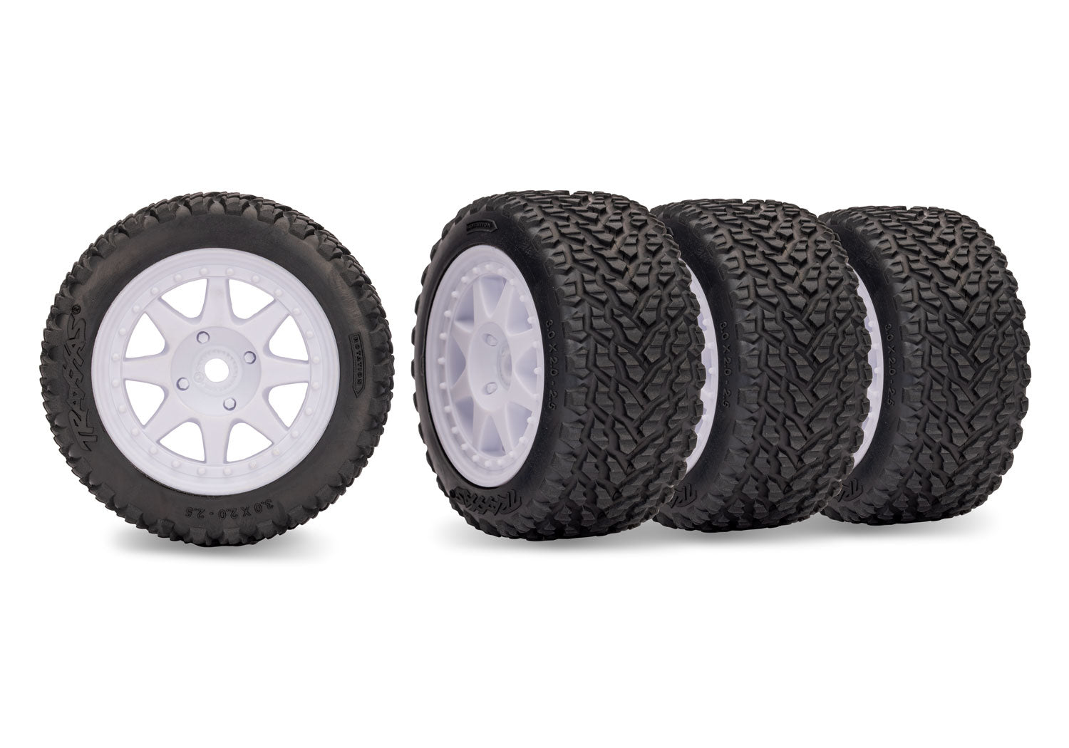 Traxxas White Mini Rally Wheels with Rally Tires (F&R)