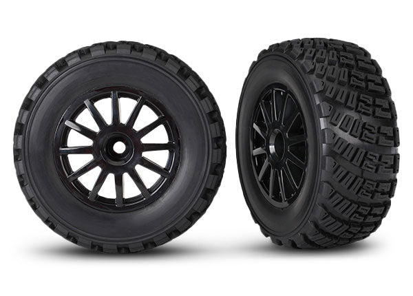 Traxxas Rally Pre-Mounted Tires w/Rally Wheels (Black) (2)