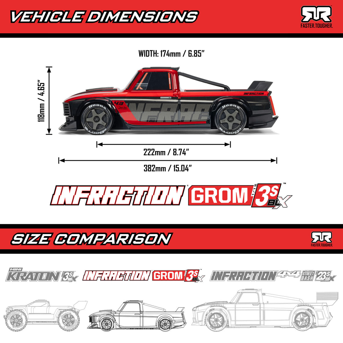 1/12 ARRMA INFRACTION GROM 3S (Battery & Charger Included)