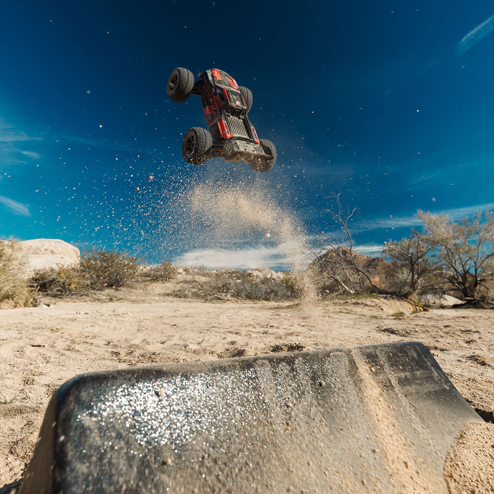 Arrma Mini Kraton 3S BLX 4X4 1/16 RTR Brushless Speed Monster Truck (Red/Blue) w/2.4GHz Radio, 3S LiPo Battery & Charger