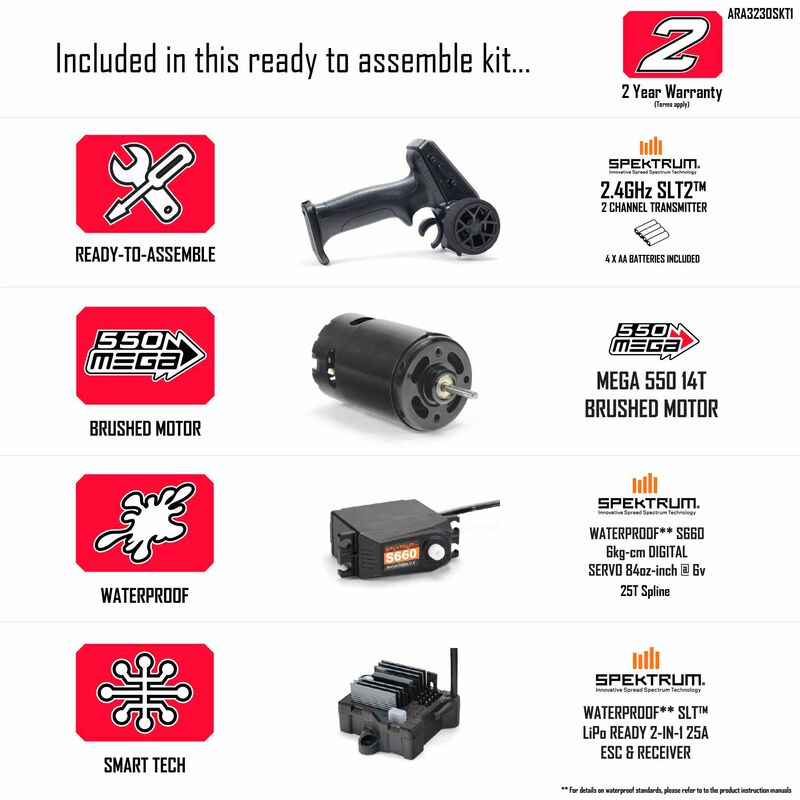 Arrma 1/10 GORGON 4X2 MEGA 550 Brushed Monster Truck Ready-To-Assemble Kit w/ Battery & Charger