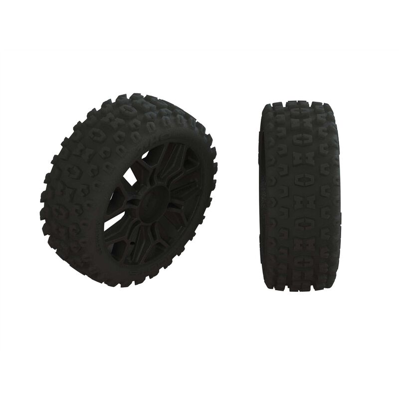 Arrma Dboots '2HO' Typhon 3S Tire Set Glued Gun Metal (2)