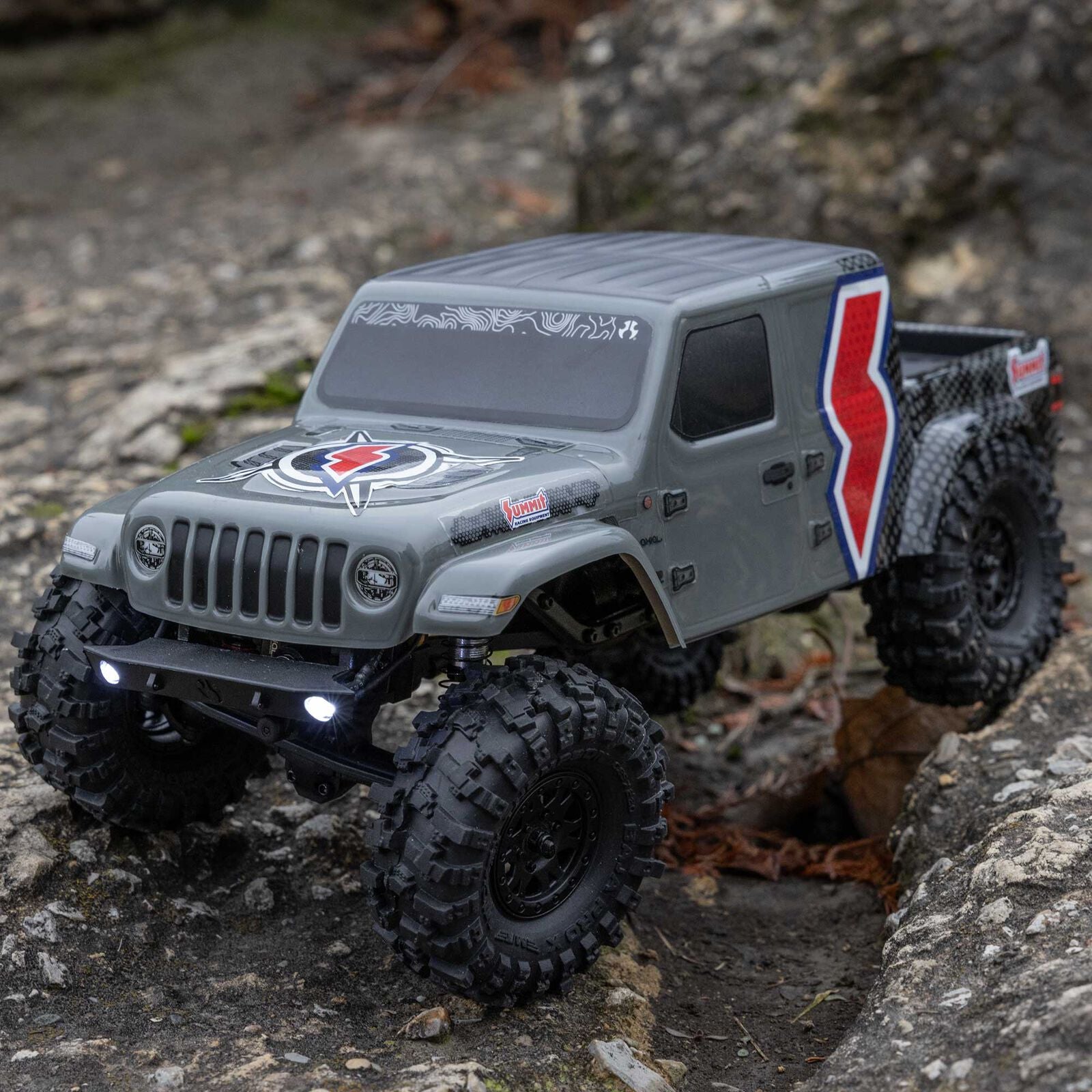 Axial 1/24 SCX24 Summit Racing Jeep Gladiator 4X4 Rock Crawler RTR (Battery & Charger Included), Gray