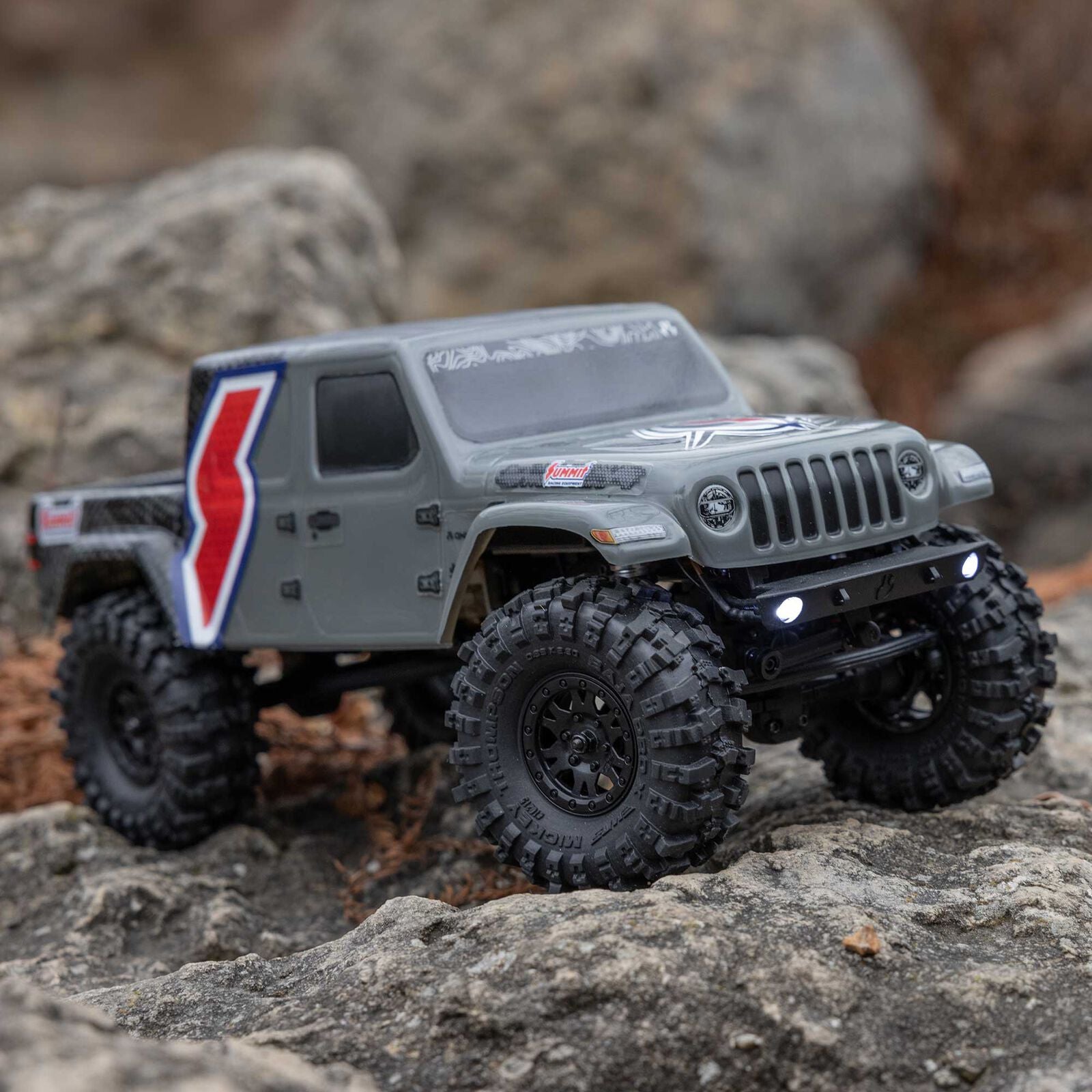 Axial 1/24 SCX24 Summit Racing Jeep Gladiator 4X4 Rock Crawler RTR (Battery & Charger Included), Gray