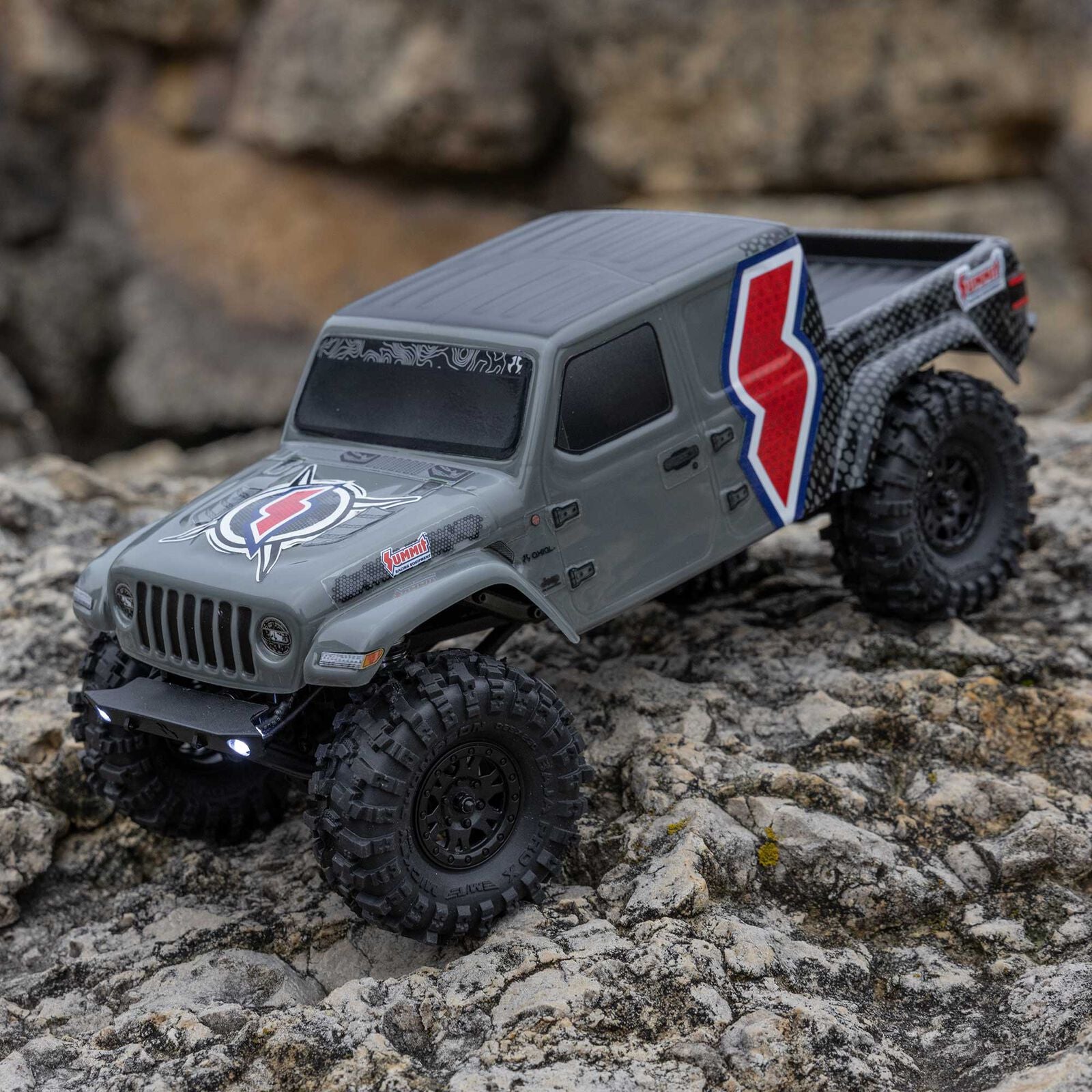 Axial 1/24 SCX24 Summit Racing Jeep Gladiator 4X4 Rock Crawler RTR (Battery & Charger Included), Gray