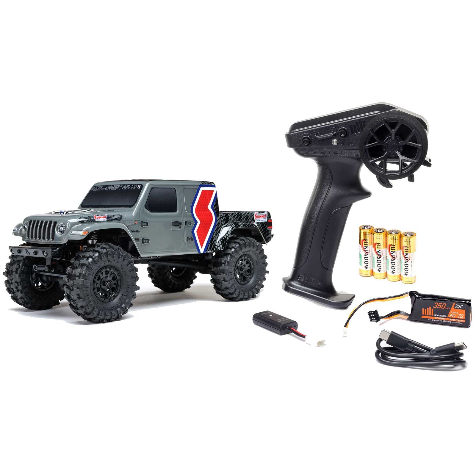 Axial 1/24 SCX24 Summit Racing Jeep Gladiator 4X4 Rock Crawler RTR (Battery & Charger Included), Gray