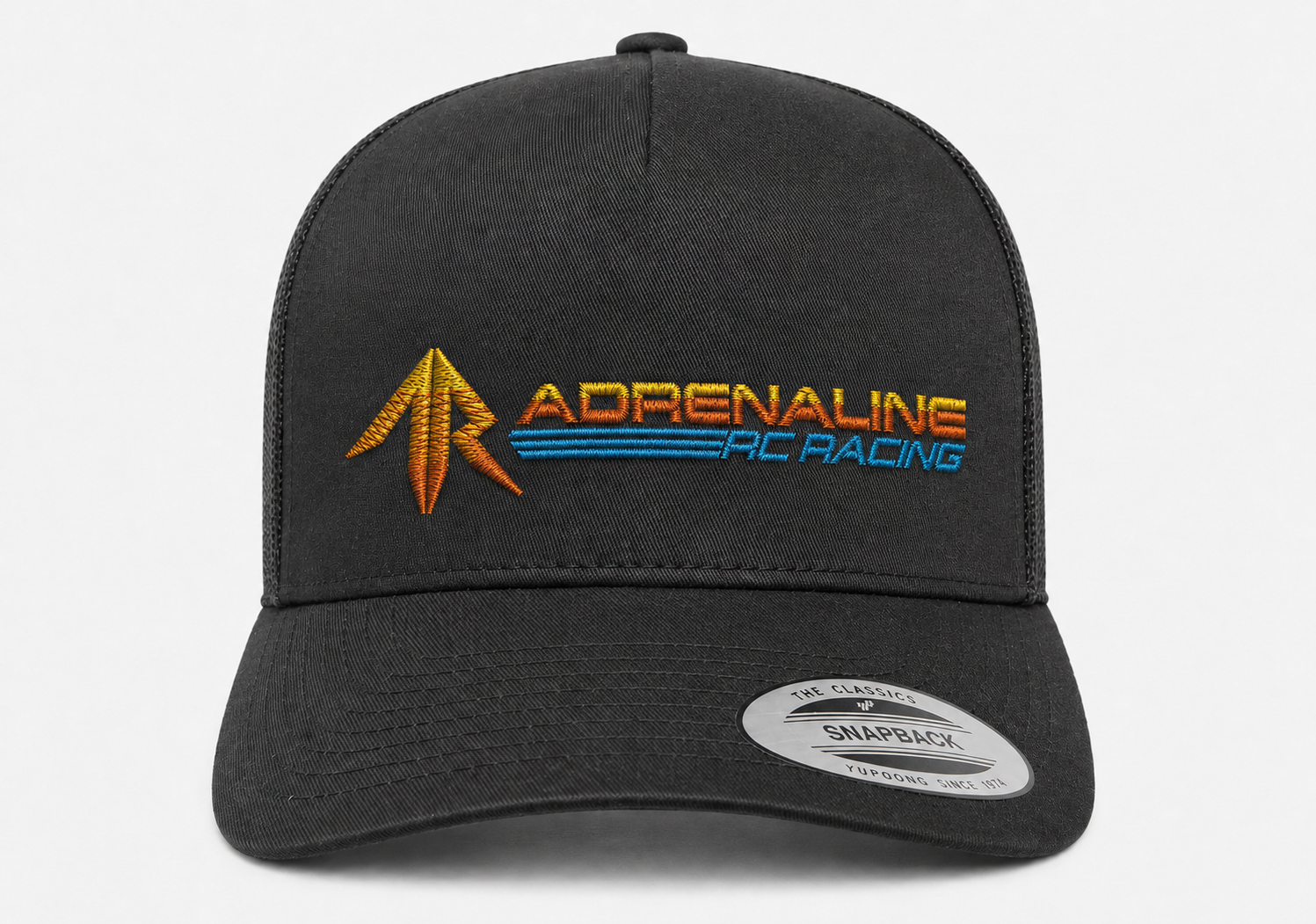 Adrenaline RC Racing Five-Panel Retro Trucker Hat – Black