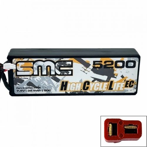 SMC HCL-EC 2S 7.4V 5200mAh 50C Wired Hardcase Lipo Battery
