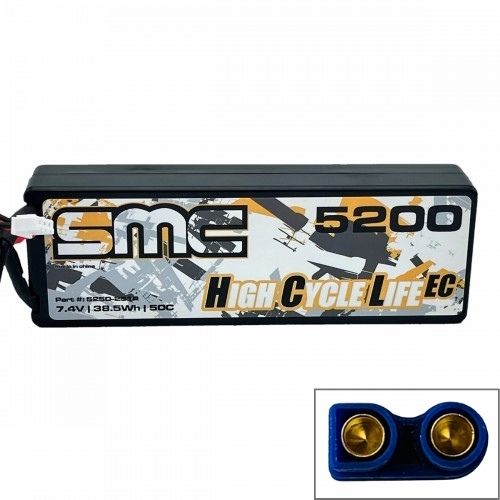 SMC HCL-EC 2S 7.4V 5200mAh 50C Wired Hardcase Lipo Battery