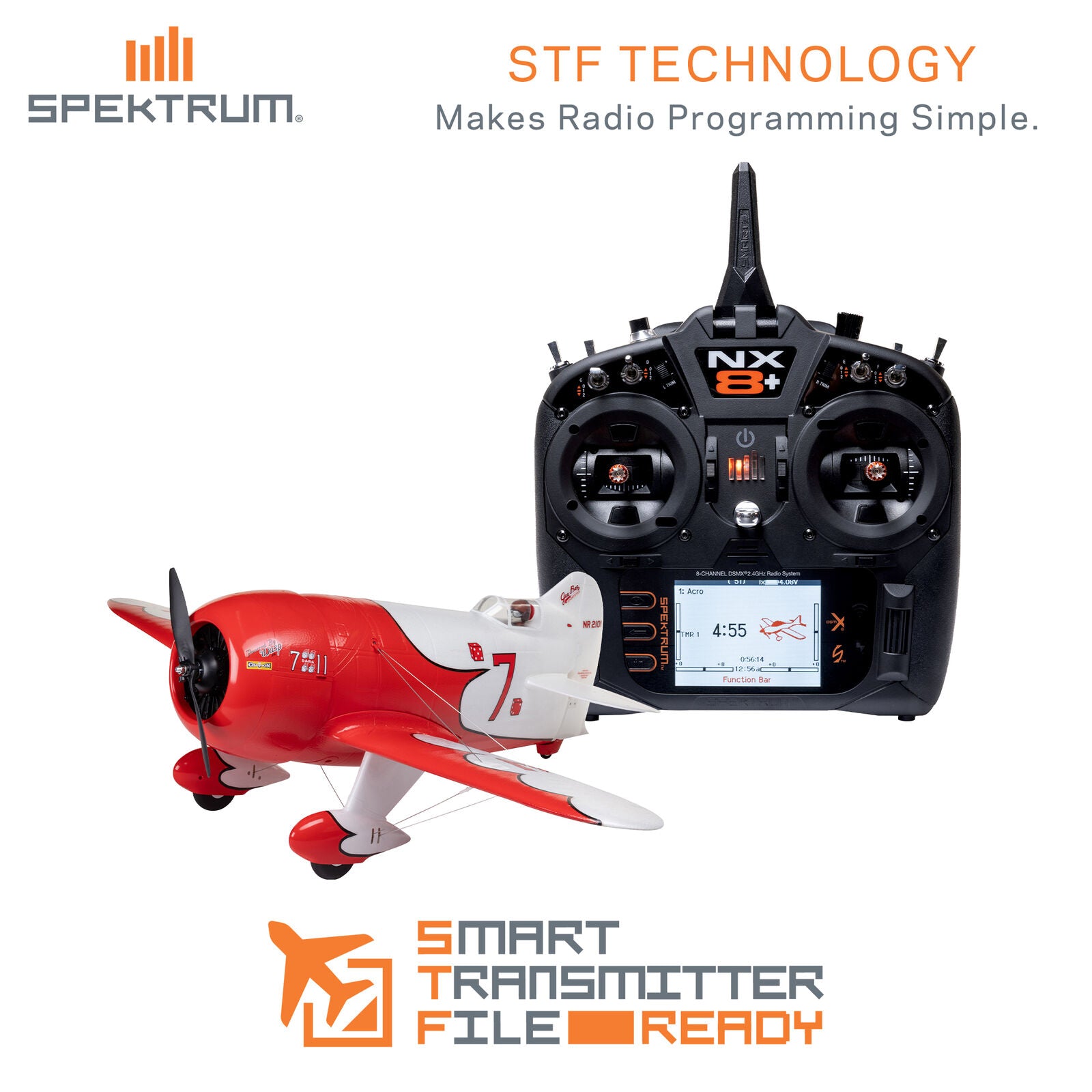 Gee Bee R-2 1.0m BNF Basic with AS3X+ and SAFE Select