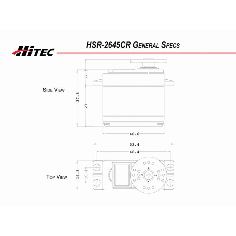 Hitec HSR-2645CR Wide Volt Digital Continuous Rotation Robotic Servo