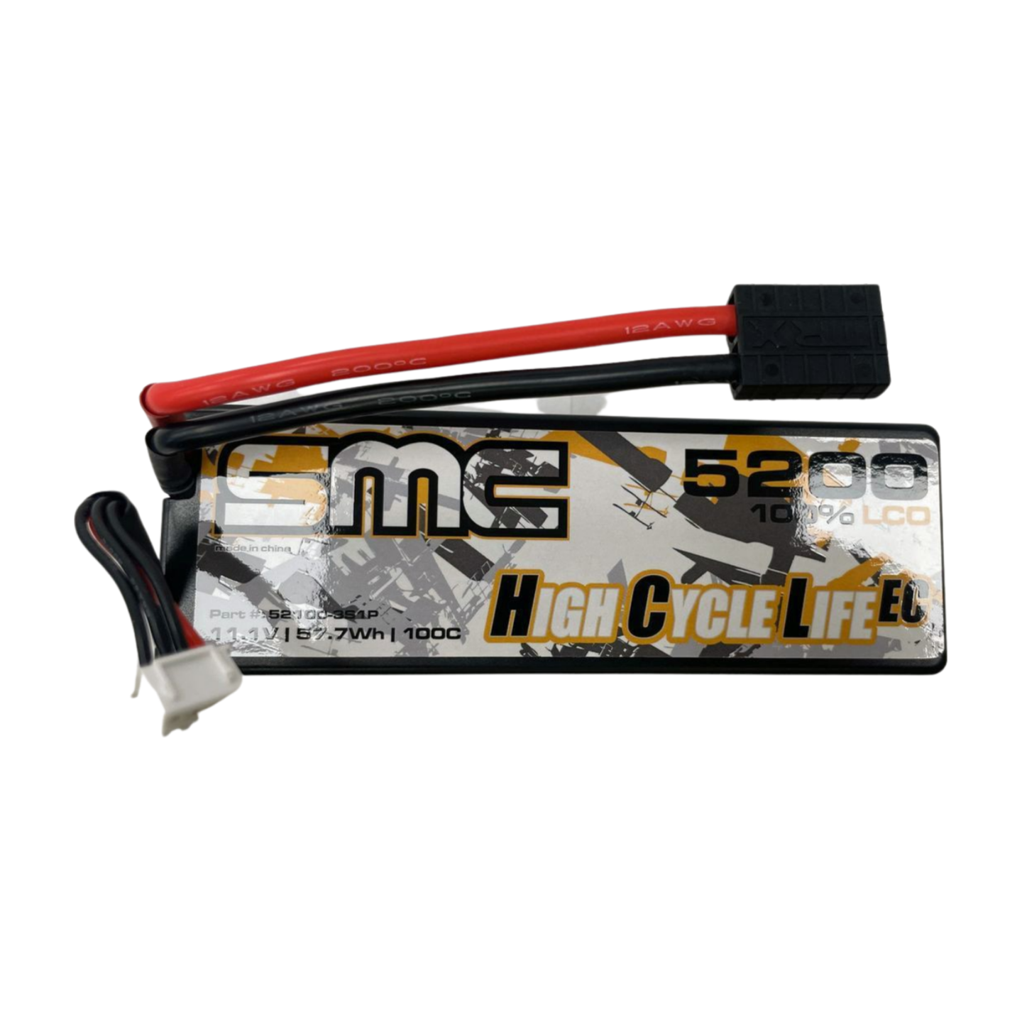 SMC HCL-EC 3S 11.1V 5200mAh 100C Wired Hardcase LiPo Battery