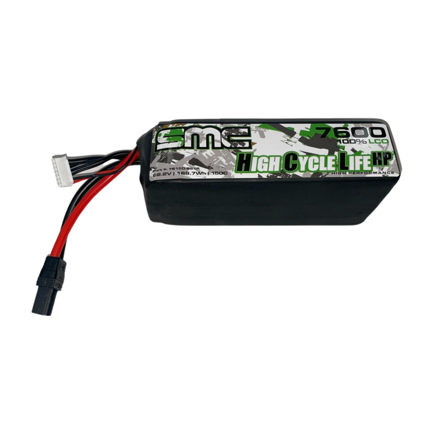 SMC HCL-HP 6S 22.2V 7600mAh 150C G10 Protection Plates LiPo Battery