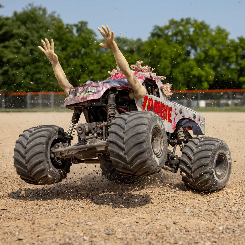 Losi 1/18 Mini LMT Zombie 2S 4X4 RTR Brushed Monster Truck (Battery & Charger Included), Red