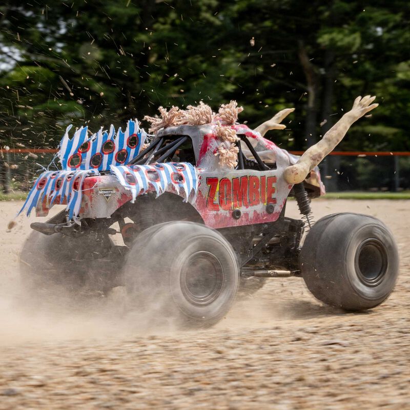 Losi 1/18 Mini LMT Zombie 2S 4X4 RTR Brushed Monster Truck (Battery & Charger Included), Red