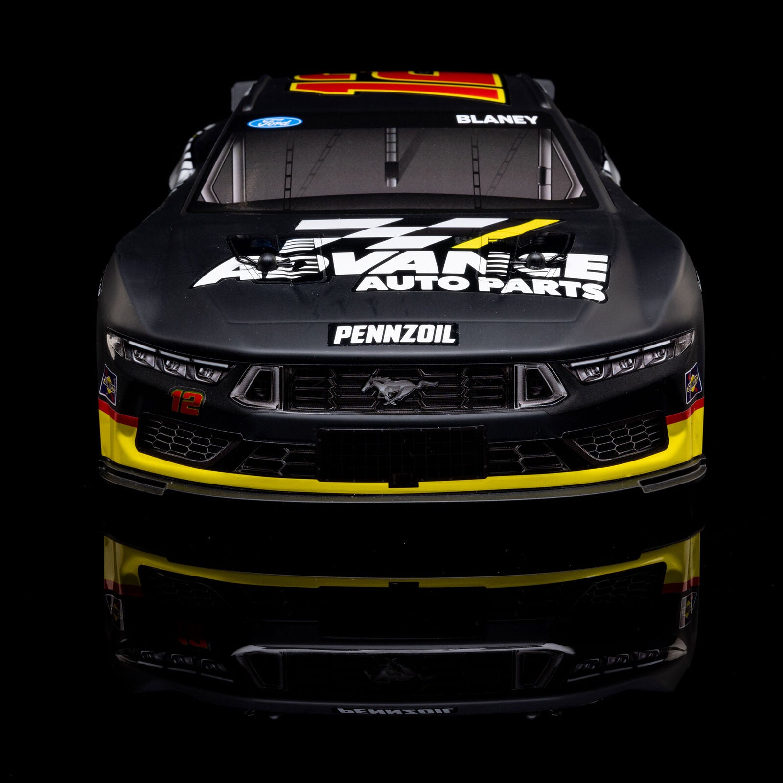 Losi 1/12 NASCAR RC Race Car Ryan Blaney No. 12 Advance Auto 2025 Ford Mustang 2S AWD RTR Brushed On-Road (Battery & Charger Included)