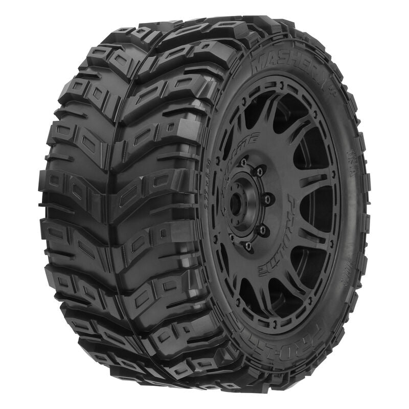Pro-Line 1/6 Masher X Removable Hex HP BELTED F/R 5.7" MT Tires Mounted 24mm Raid (2)