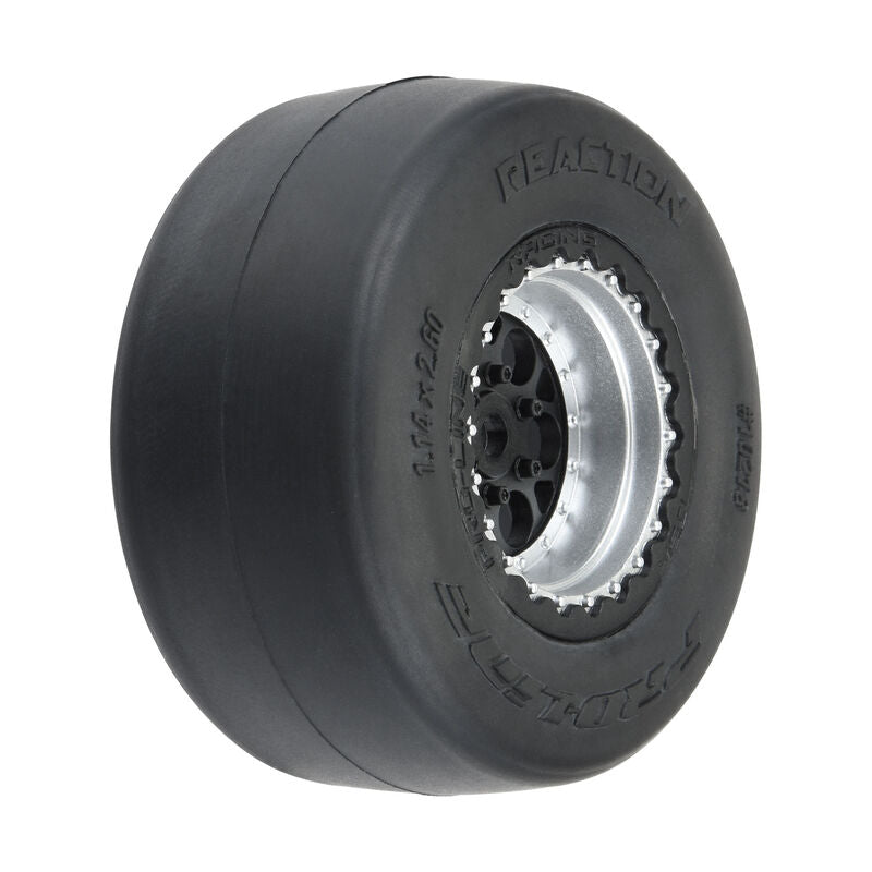Pro-line 1/16 Reaction Rear Tires MTD 8mm Black/Silver (2)