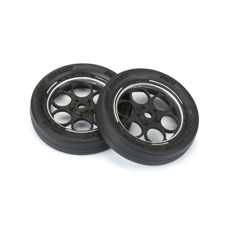 Pro-line 1/16 Front Runner Front Tires MTD 8mm Black/Silver (2): Mini Drag