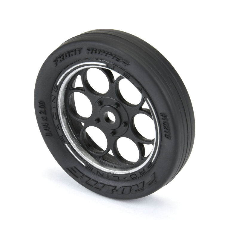 Pro-line 1/16 Front Runner Front Tires MTD 8mm Black/Silver (2): Mini Drag