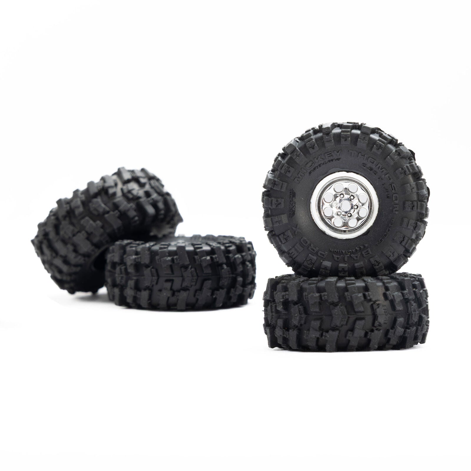 Proline 1/30 Baja Pro X Front/Rear Mounted Chrome Beast Tires (4): Axial SCX30