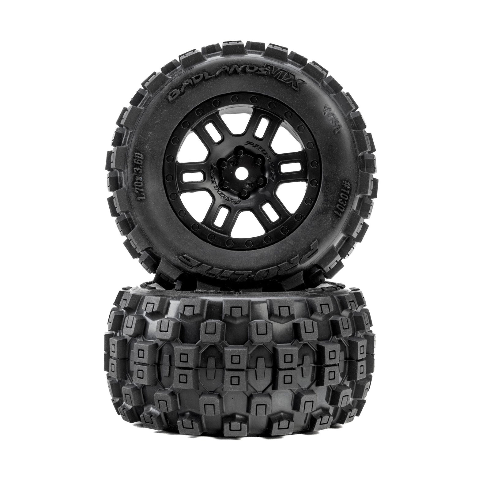 Pro-Line Badlands Front/Rear Tires MTD 12mm Black Split Six (2): ARRMA MINI KRATON