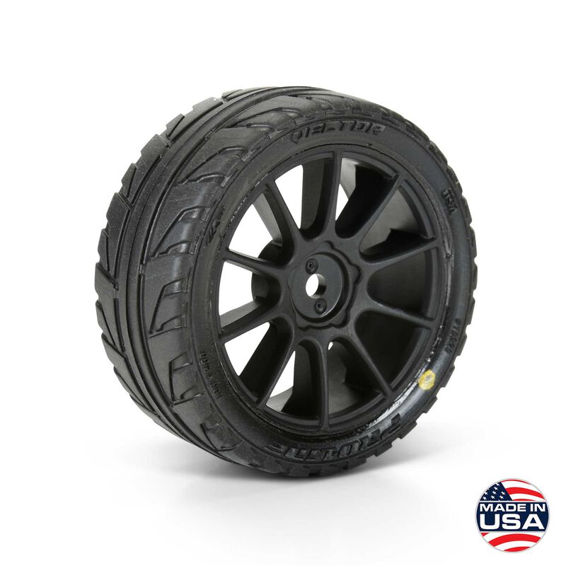 Pro-Line 1/14 Vector Tire MTD 12mm Black Velocity Wheel (4): ARRMA TYPHON GROM