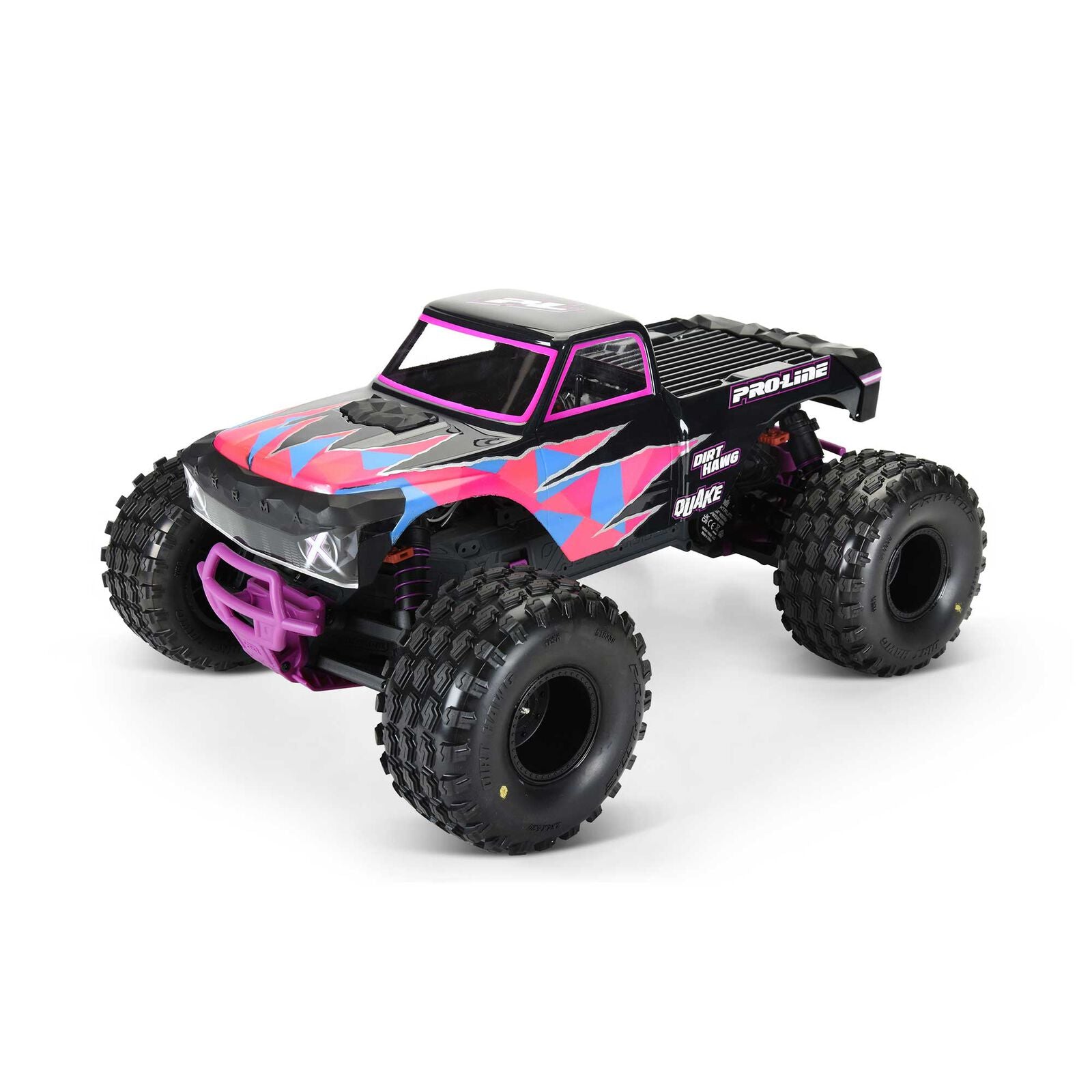 Pro-Line 1/10 Dirt Hawg 2.0 F/R 2.6" MT Tires Mounted ARRMA Stock Wheel Black (2): ARRMA QUAKE & GORGON