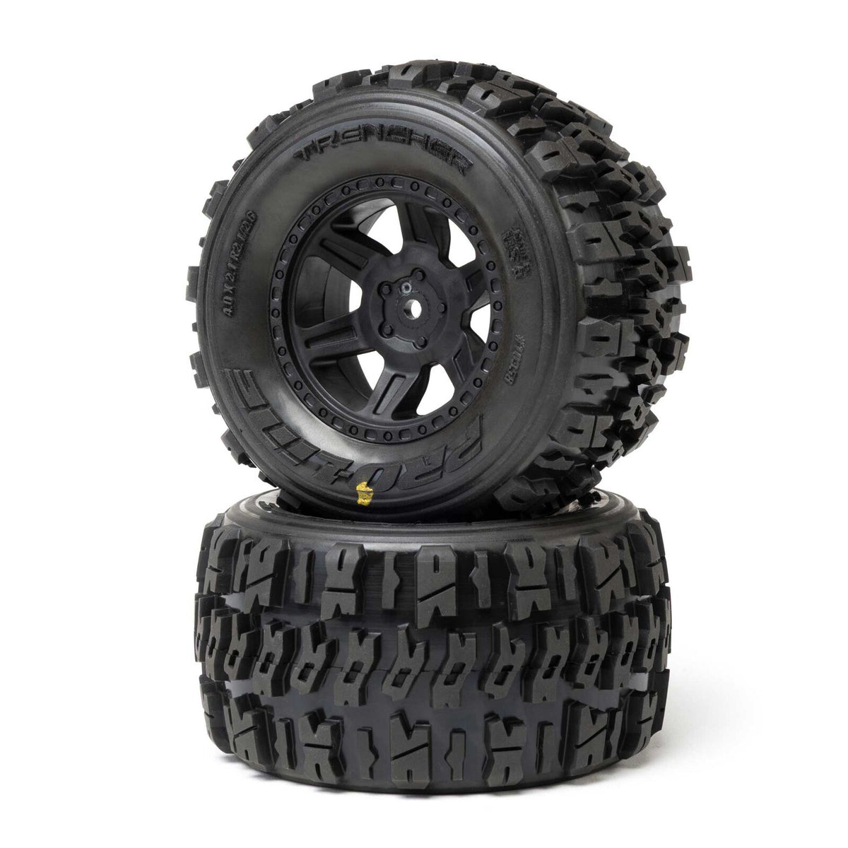 Pro-Line Racing 1/16 Trencher Front/Rear Tires Mounted Desperado 2.0 Wheels, 12mm Hex, Black (2): Traxxas Mini Maxx
