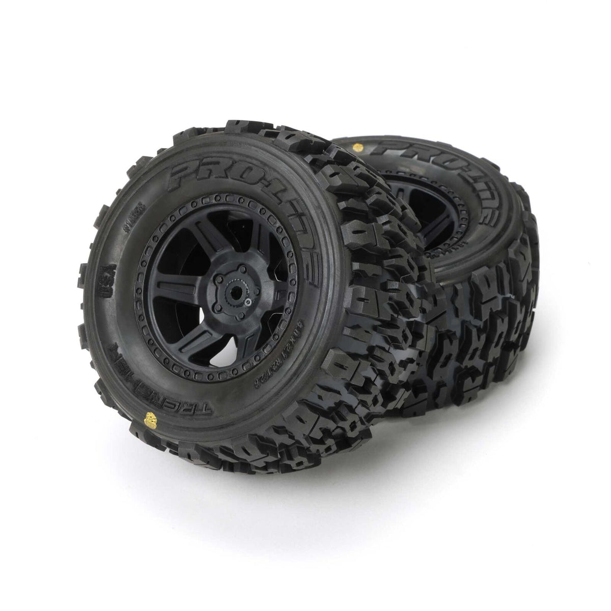 Pro-Line Racing 1/16 Trencher Front/Rear Tires Mounted Desperado 2.0 Wheels, 12mm Hex, Black (2): Traxxas Mini Maxx