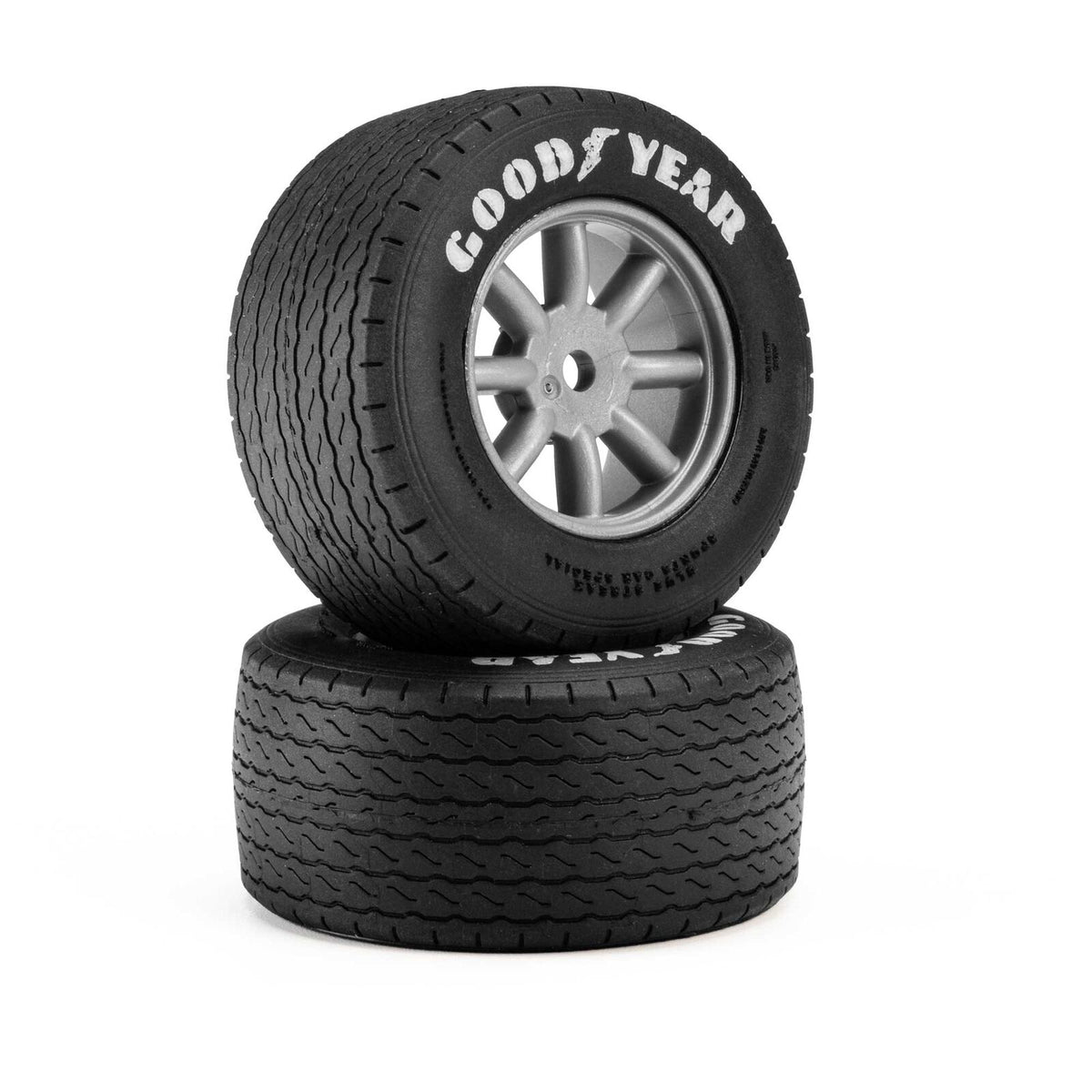 Pro-Line Racing 1/12 Goodyear Blue Streak VTA Front Tires Mounted 8mm Gray Wheels (2): Losi NASCAR® Race Car