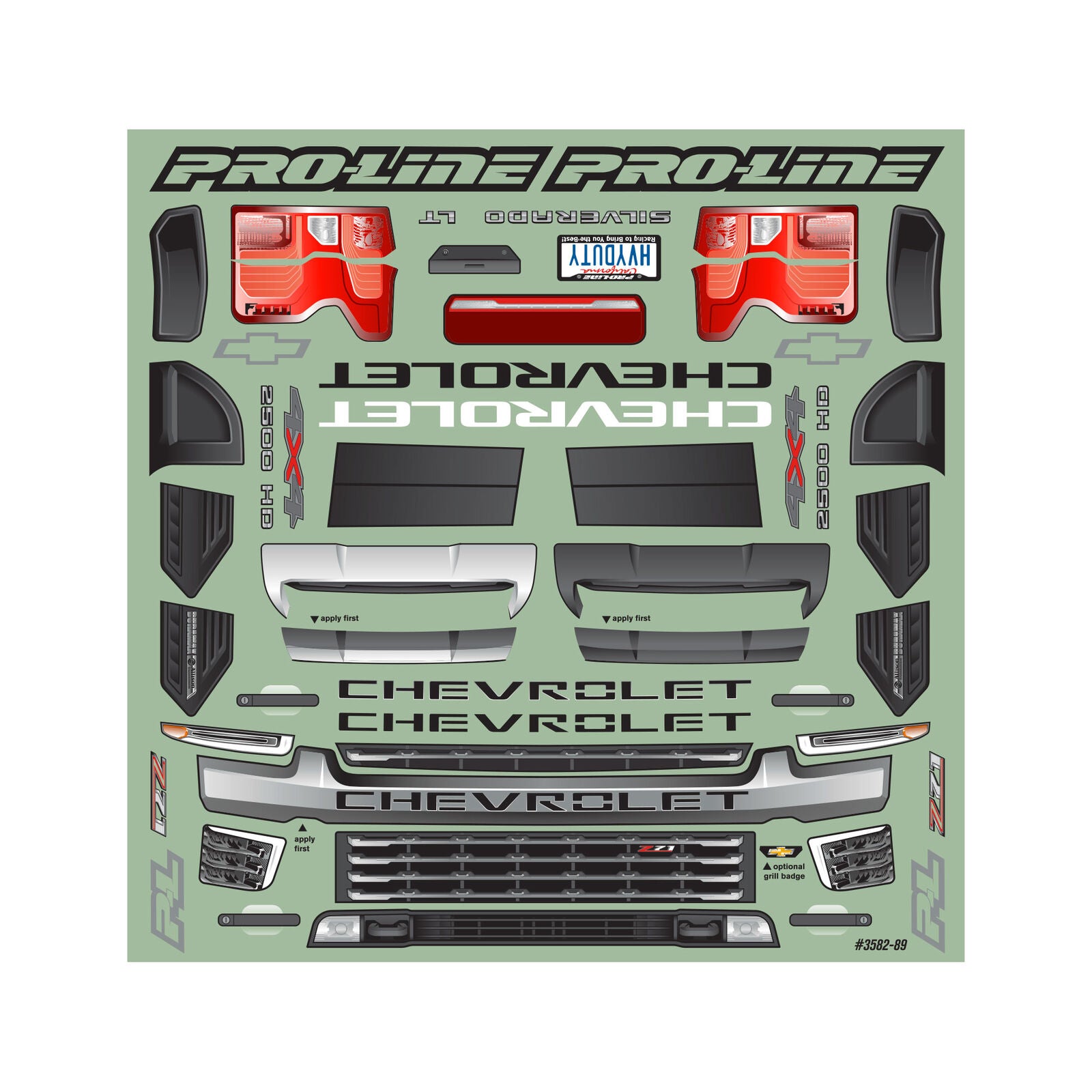 Pro-Line Racing 1/8 2021 Chevy Silverado 2500 HD Clear Body: E-REVO 2.0 & MAXX