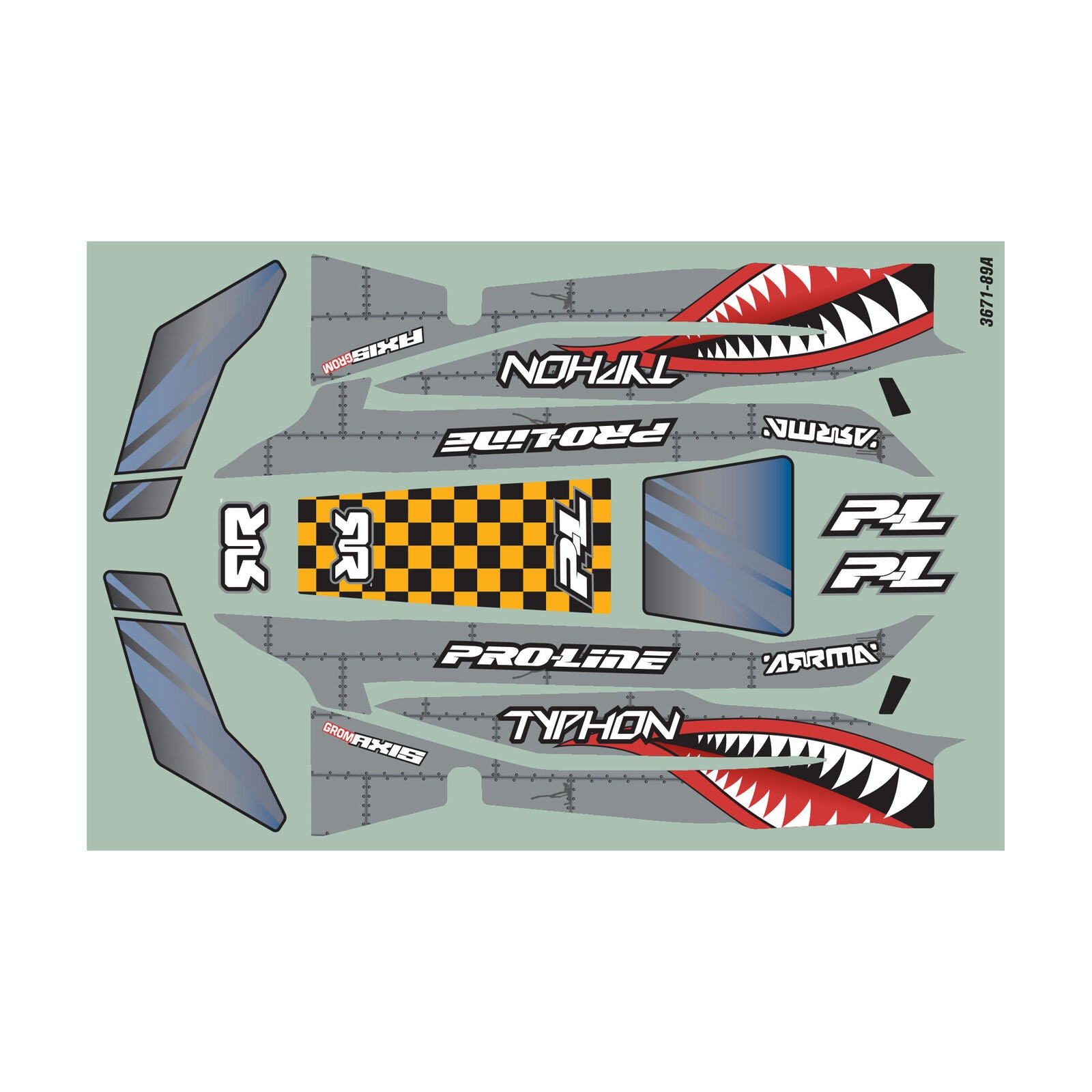 Pro-Line 1/14 Axis Tough-Color Gray Body: Typhon GROM PRO367114