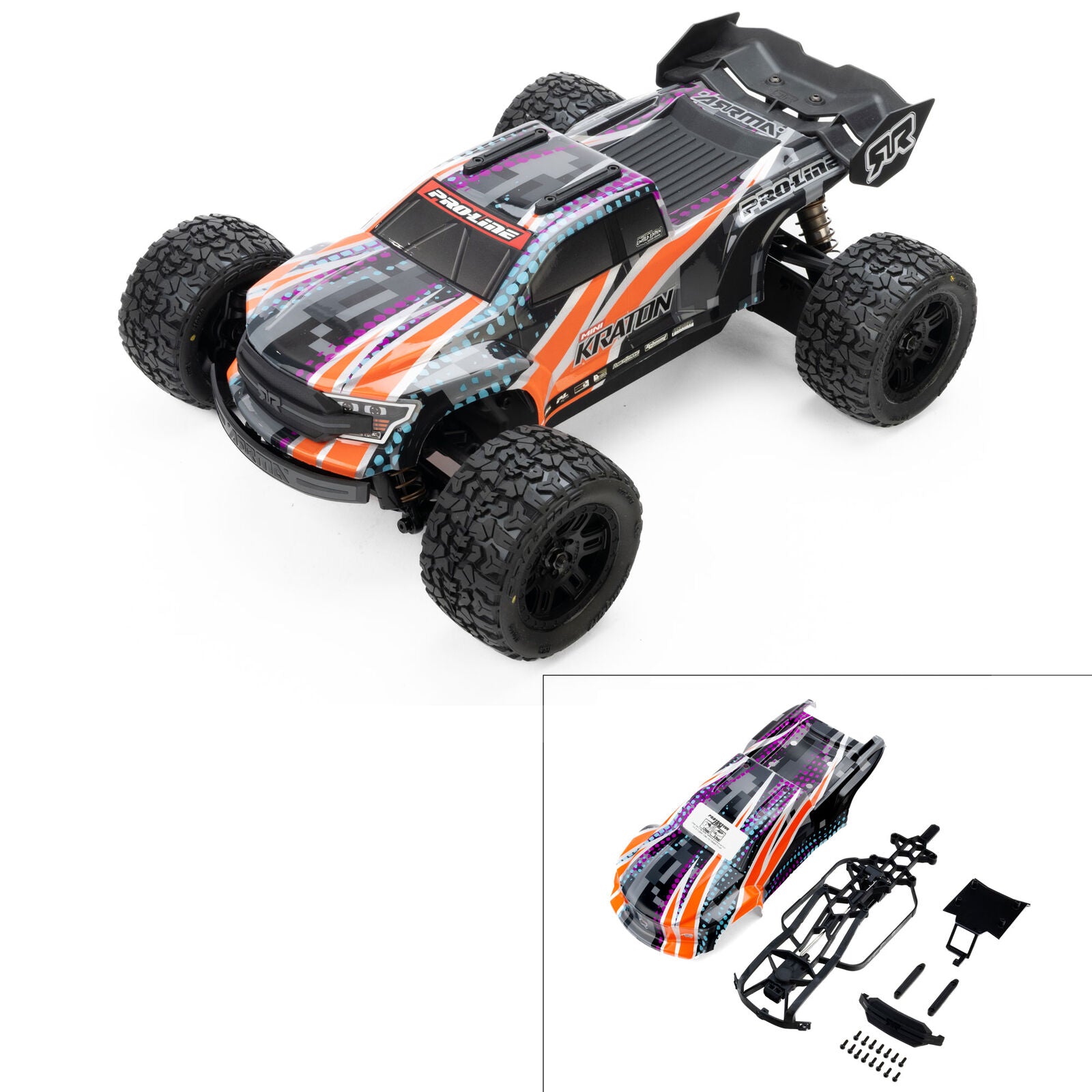Pro-Line 1/16 Limited Edition Pre-Cut/Pre-Painted Brute Digi Body with Clipless System: ARRMA MINI KRATON