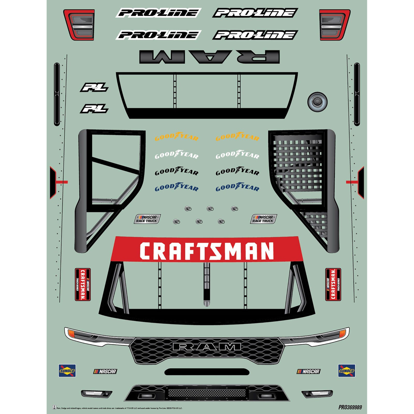 Pro-Line Racing 1/12 Pre-Cut 2026 Ram 1500 Truck Clear Body: Losi NASCAR