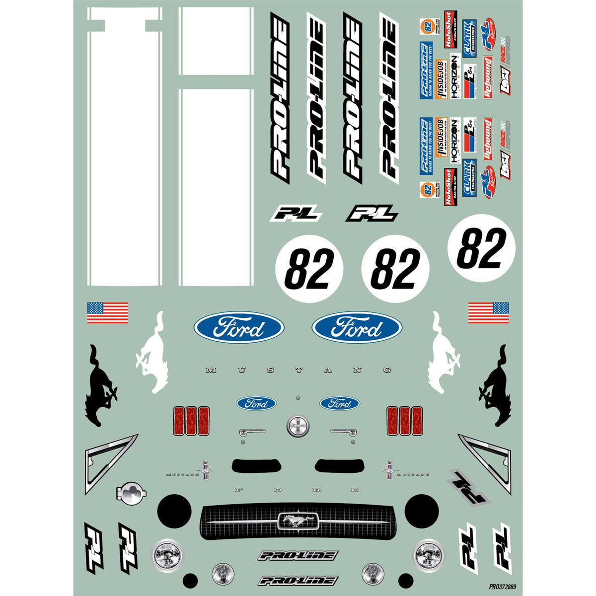 Pro-Line Racing 1/12 Pre-Cut 1968 Ford Mustang Clear VTA Body: Losi NASCAR® Race Car