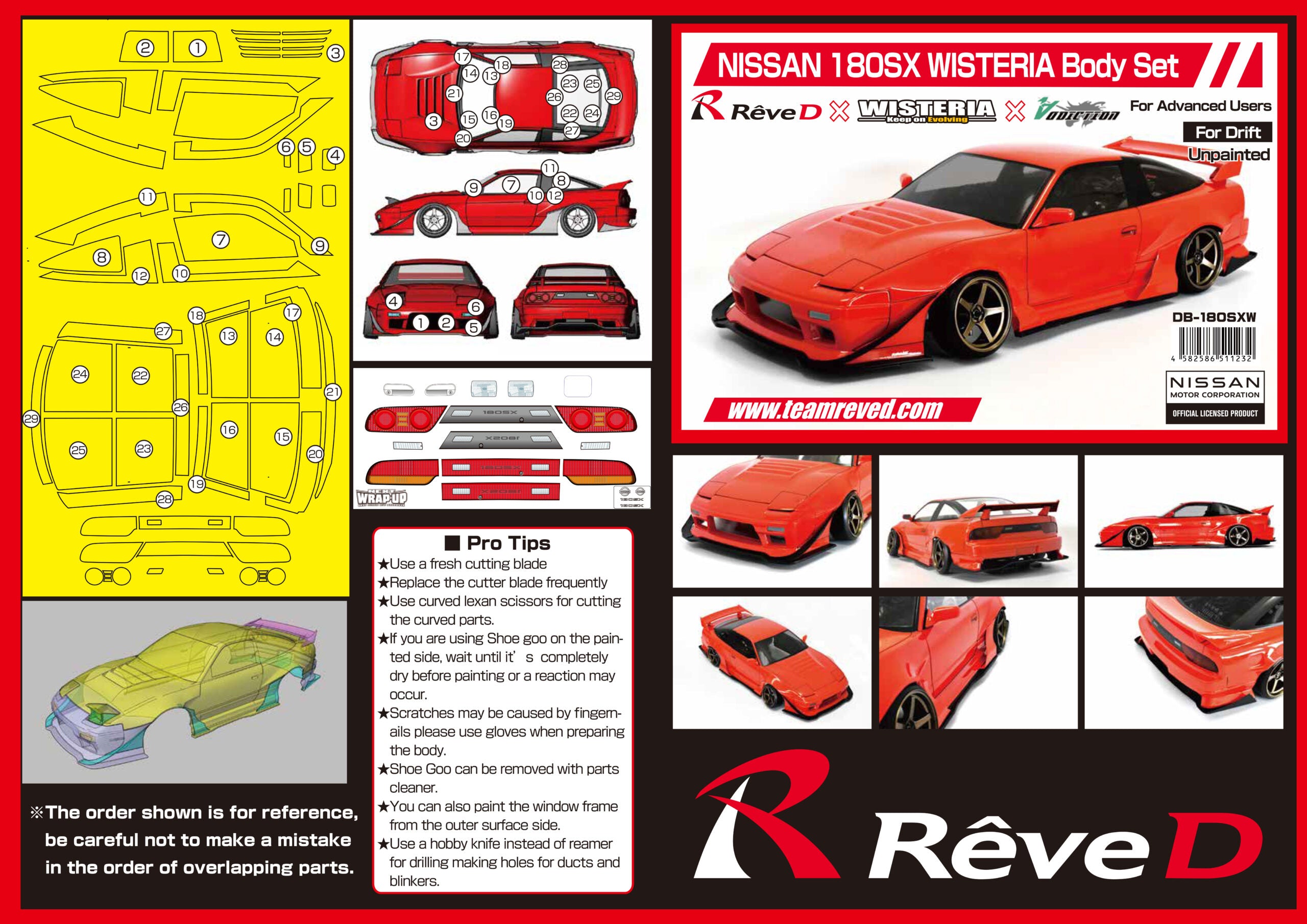 REVE D NISSAN 180SX WISTERIA BODY SET (DB-180SXW)