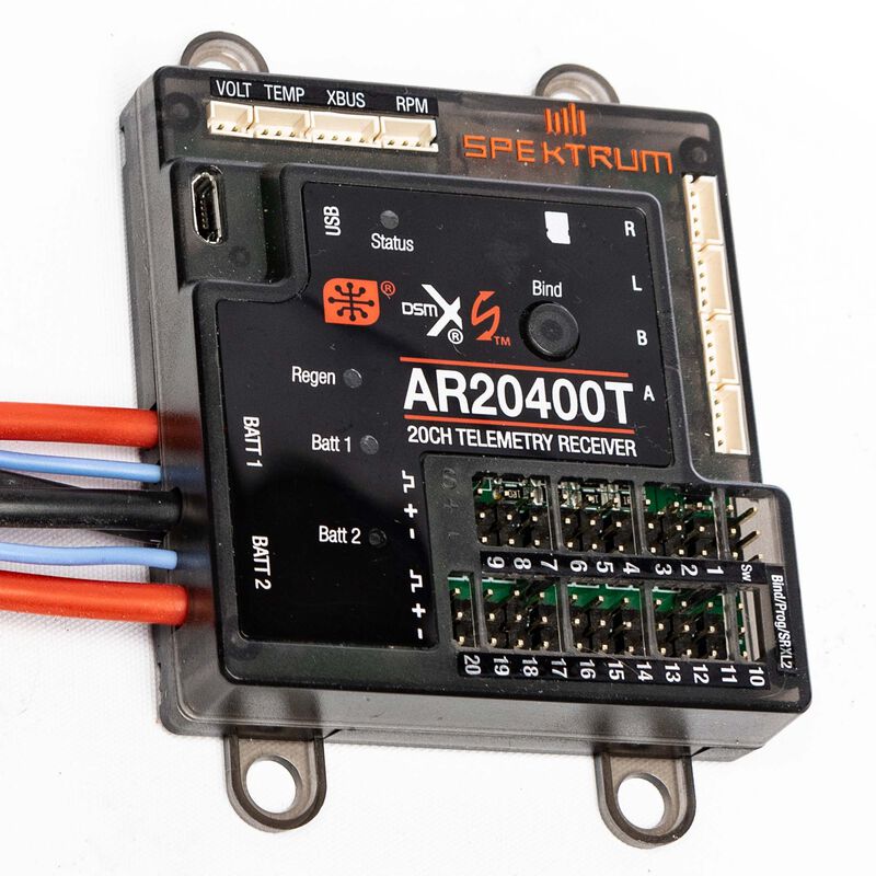 Spektrum AR20400T Receptor de telemetría PowerSafe de 20 canales 