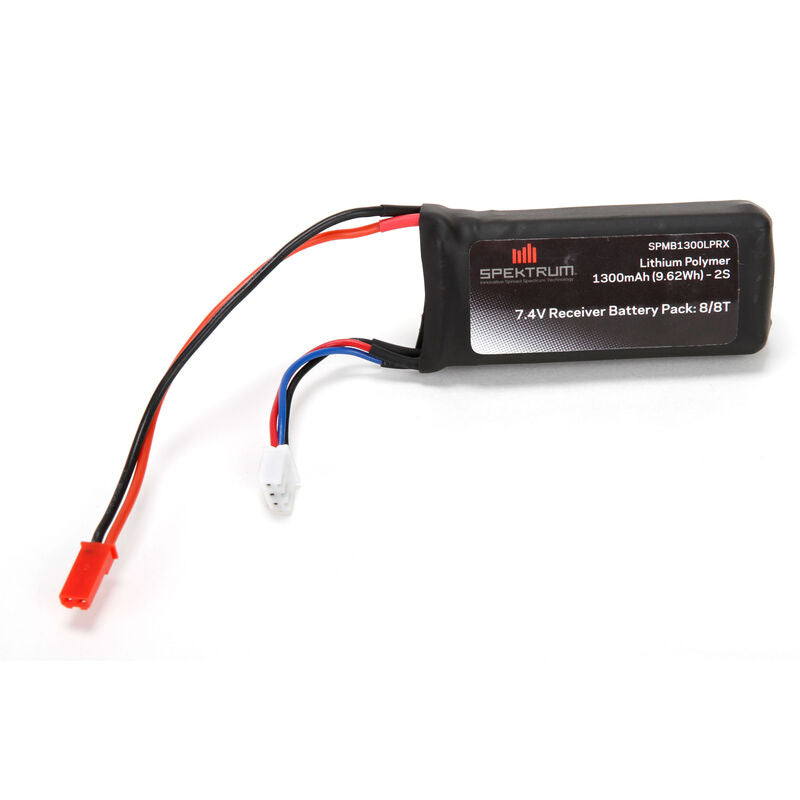 Spectrum 7.4V 1300mAh 2S 5C LiPo Receiver Battery: JST