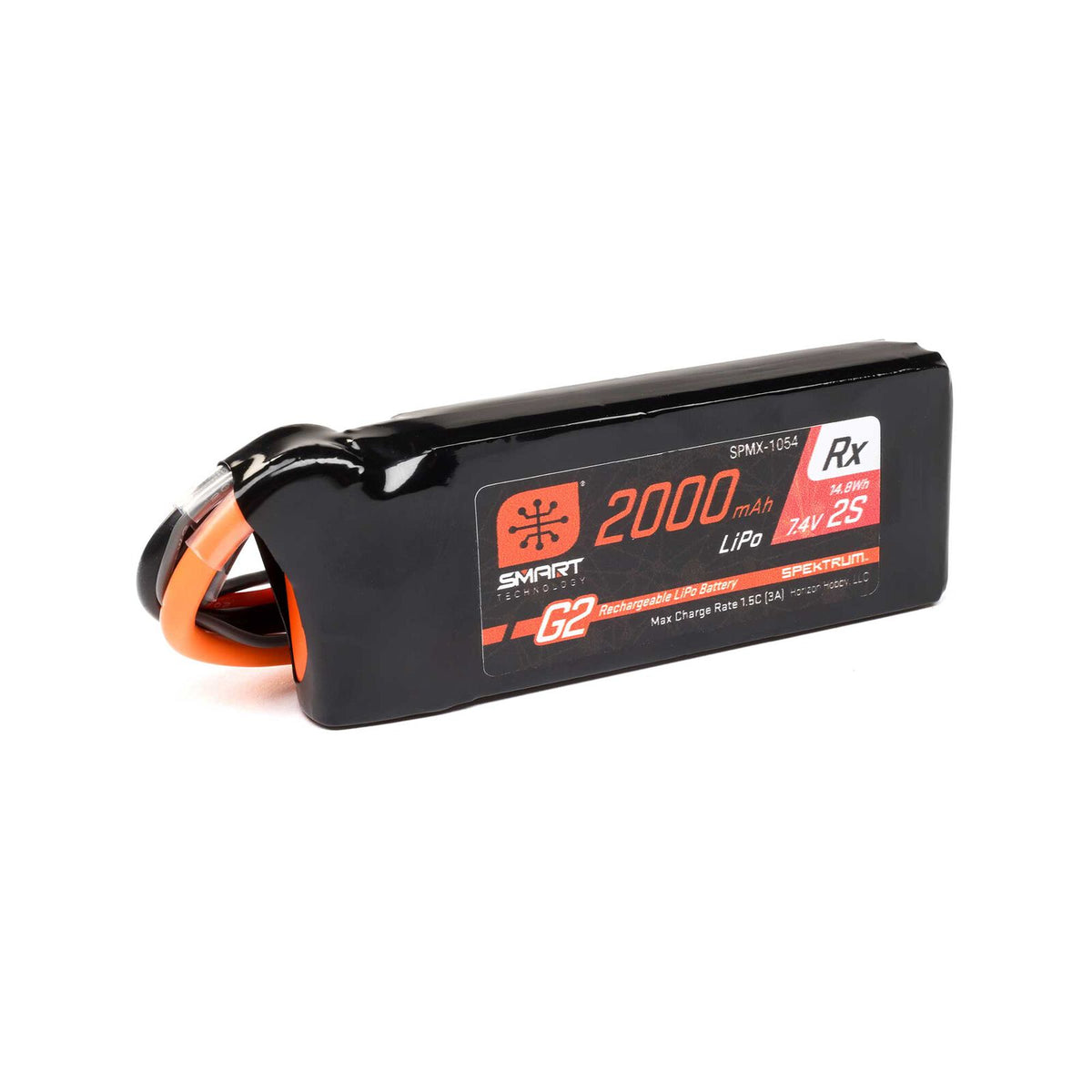 Spektrum 7.4V 2000mAh 2S 15C Smart G2 Receiver LiPo Battery: IC3