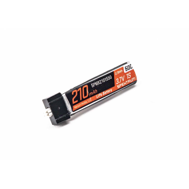Spektrum RC 3.7V 210mAh 1S 50C LiPo Battery: JST PH 1.25 (Ultra Micro) Connector