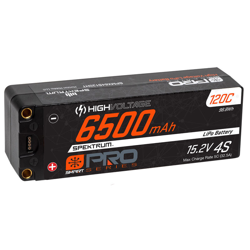 Spektrum RC 15.2V 6500mAh 4S 120C Smart Pro Race Hardcase HV LiPo Battery: Tubes, 5mm