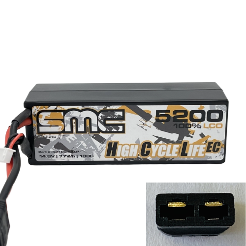 SMC HCL-EC 4S 14.8V 5200mAh 100C Wired Hardcase LiPo Battery