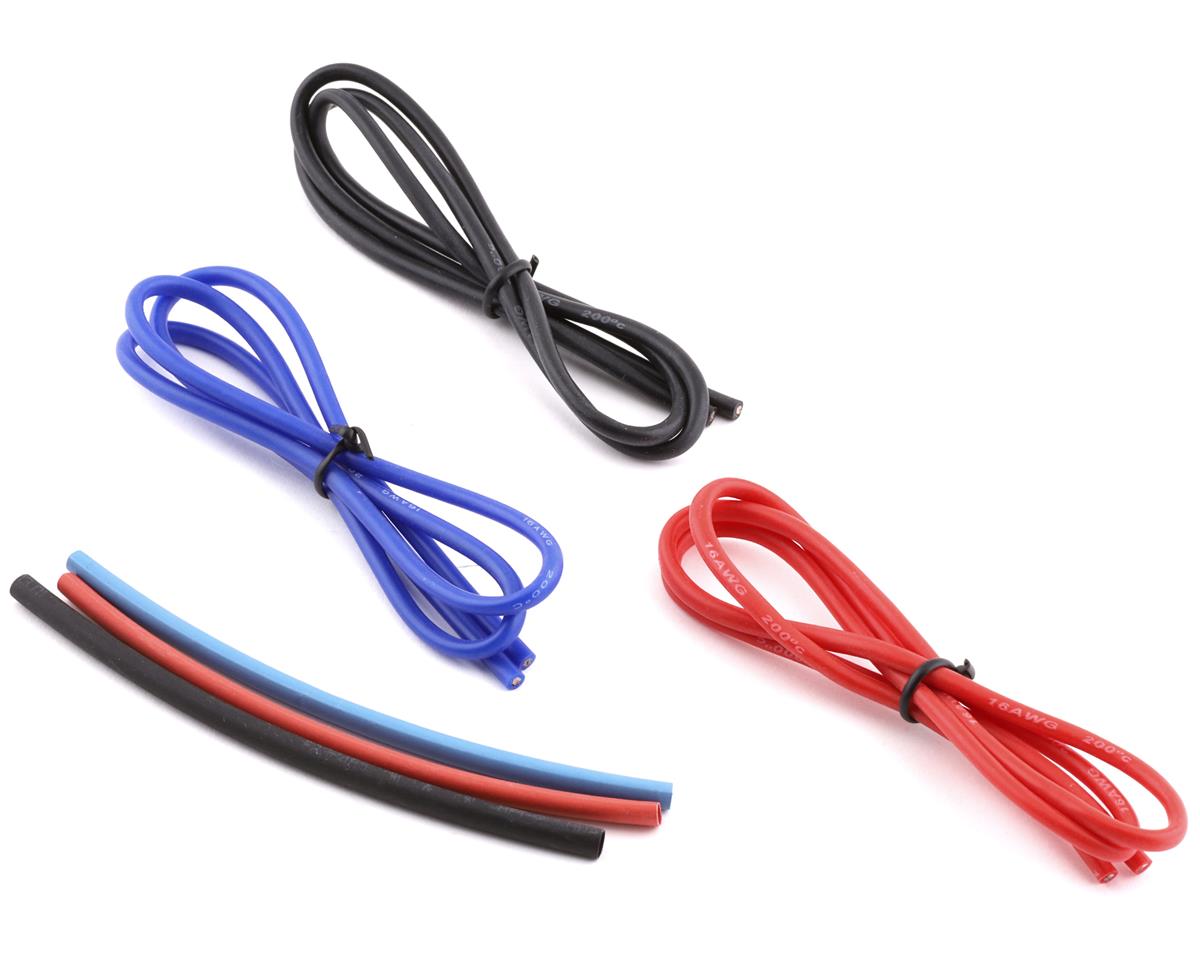 Yeah Racing 16AWG 3pcs Silicone Wire Set (Red, Black & Blue) (1.9')