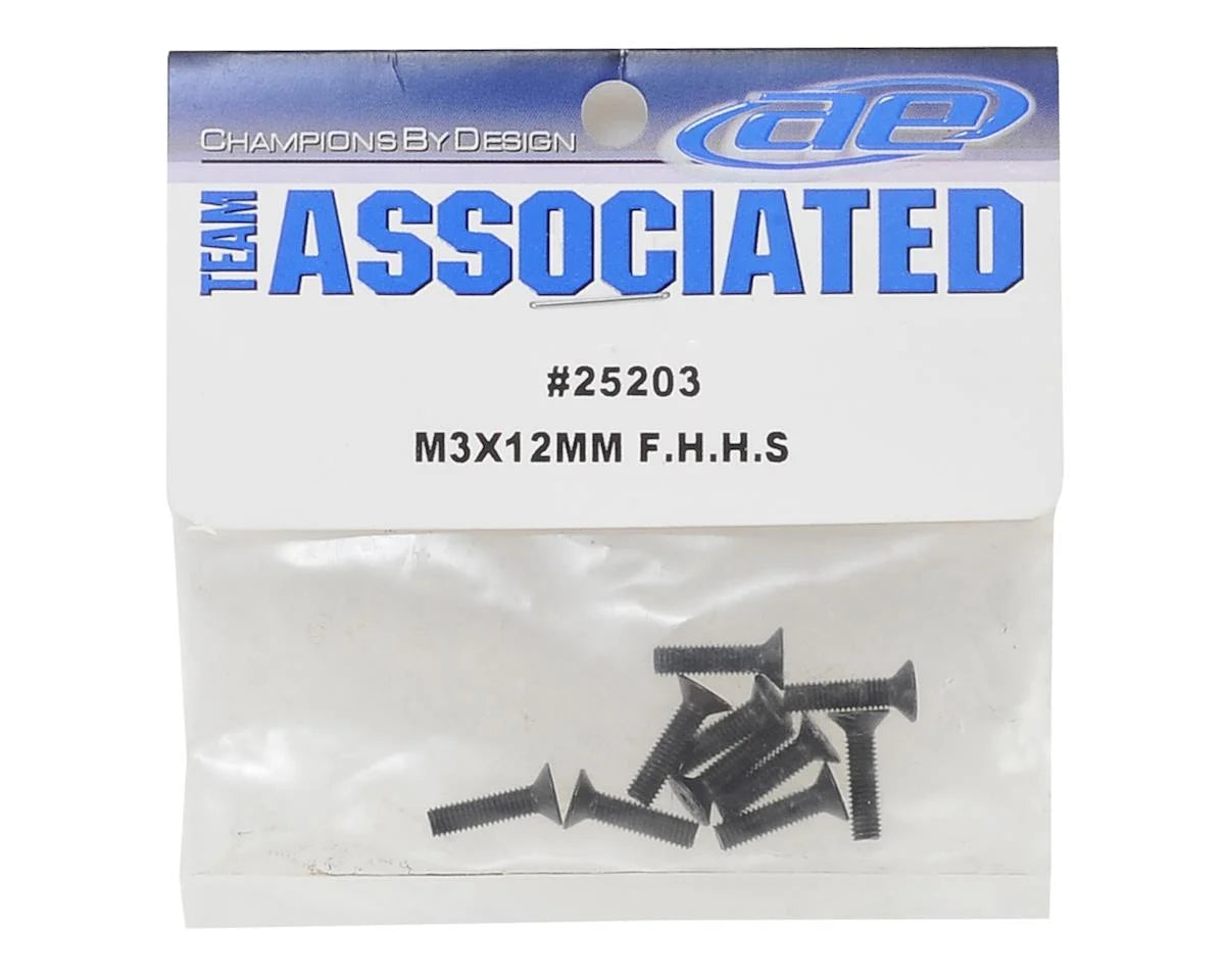 Team Associated 3x12mm Flat Head Hex Screws (20)