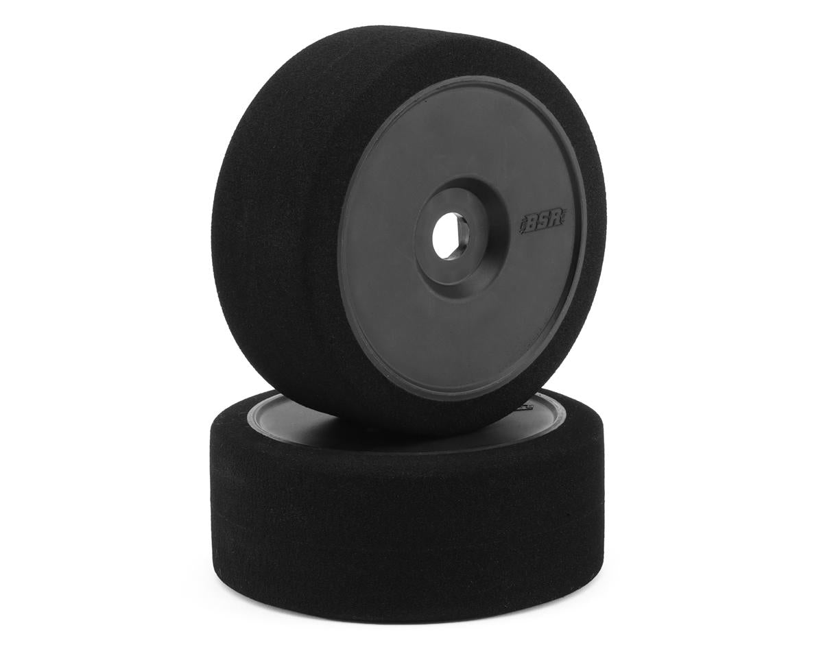 BSR Racing 1/8 Pre-Mounted GT Foam Tires (Black) (2) (Gold) w/17mm Hex