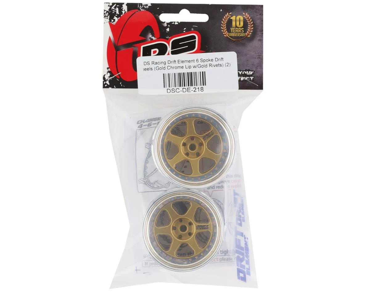 Ds Racing DS Racing Drift Element 5 Spoke Drift Wheels (Bronze & Chrome w/Gold R