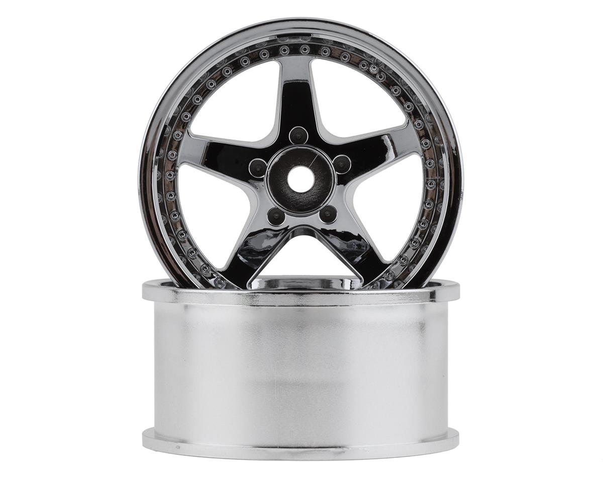 Mikuni Work Equip 5-Spoke Drift Wheels (Chrome Silver) (2) (5mm Offset)