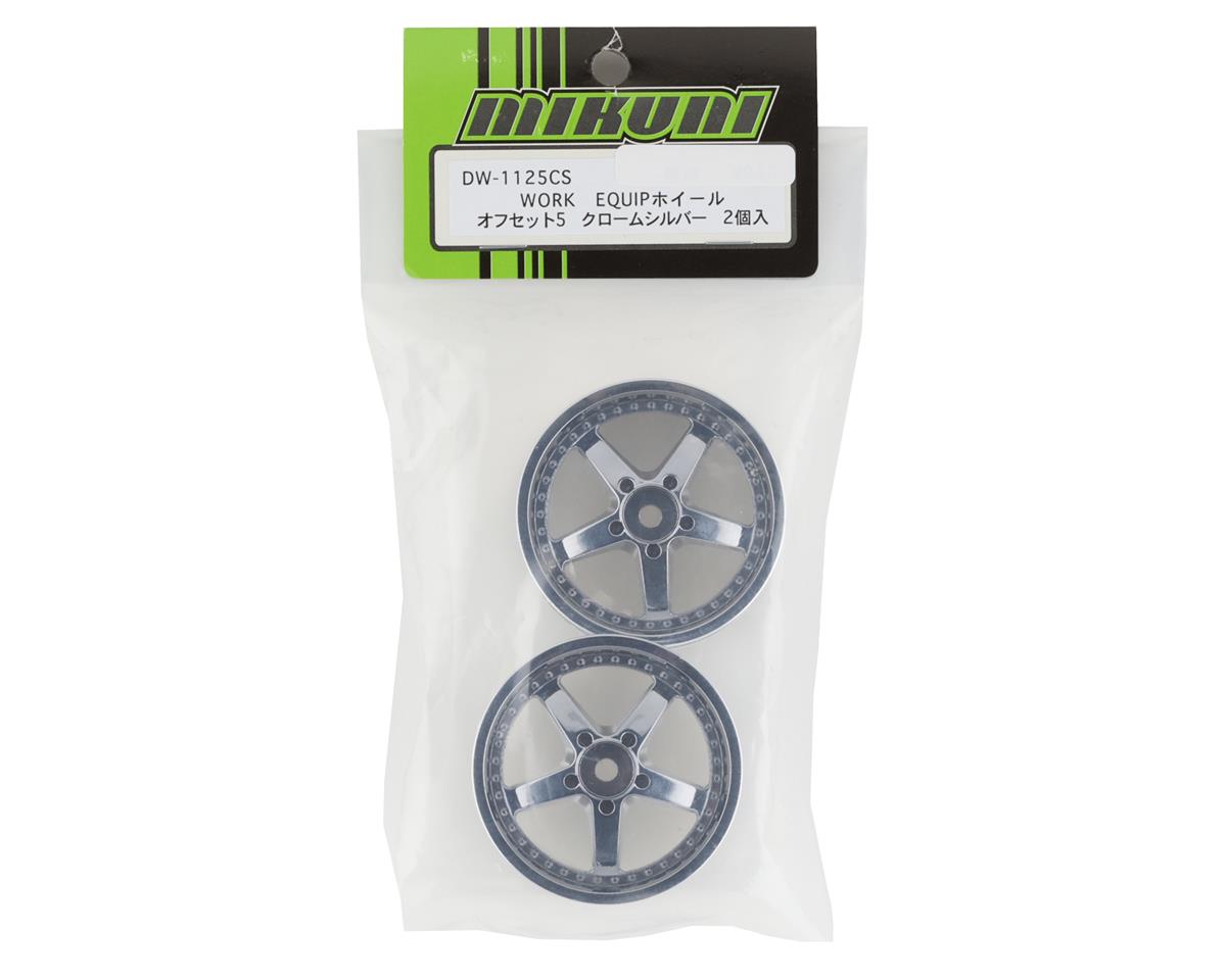 Mikuni Work Equip 5-Spoke Drift Wheels (Chrome Silver) (2) (5mm Offset)